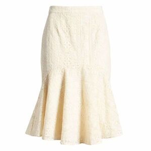 🧺Rachel Parcell Embroidered Cream Lace Flounce Skirt, size XS
